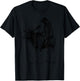 Vintage Cute Bear Riding Moose Nature Animals Retro T-Shirt - T-Shirt | Black