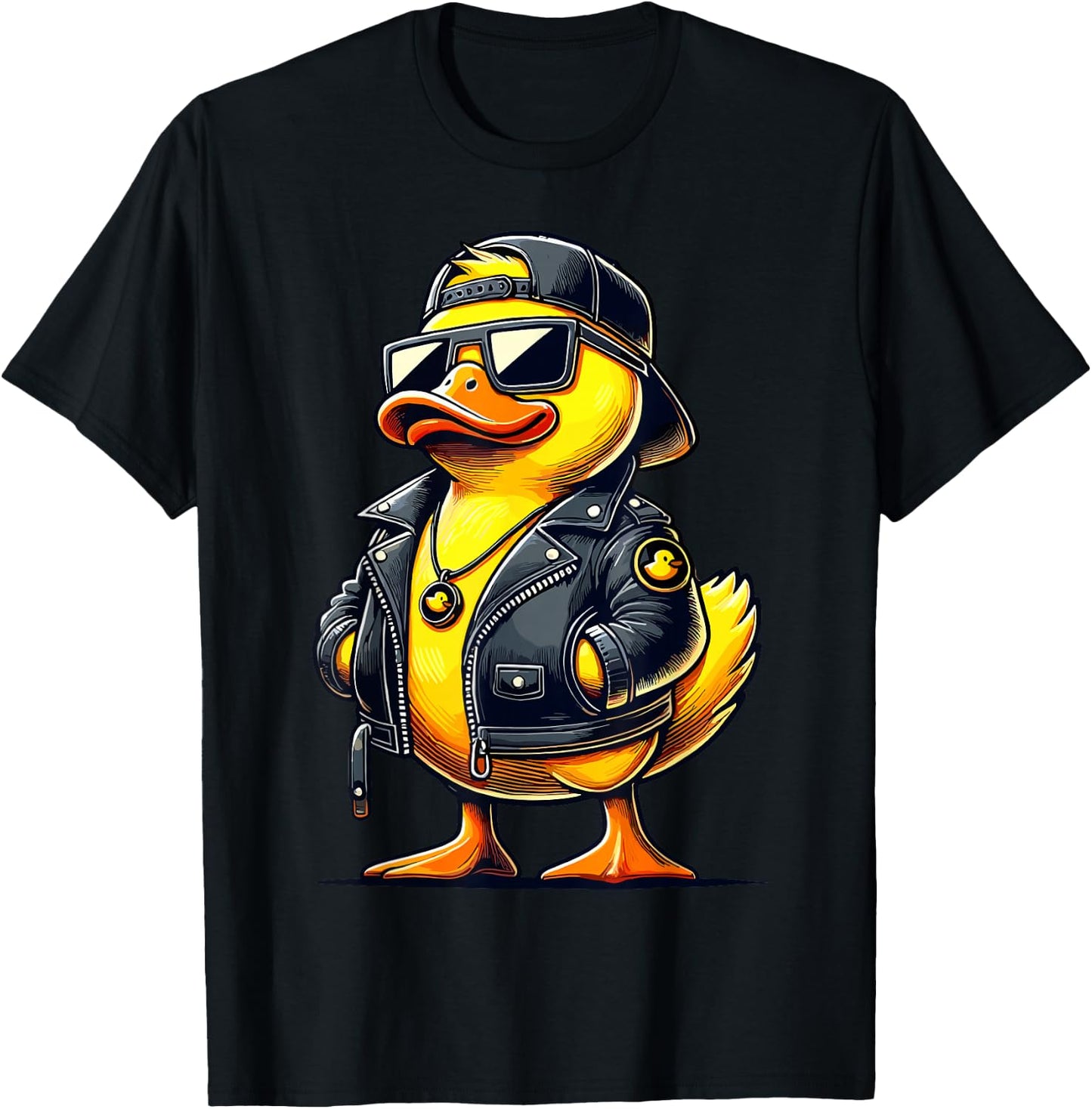 Cool Duck with Sunglasses Rubber Duck T-Shirt - T-Shirt | Black