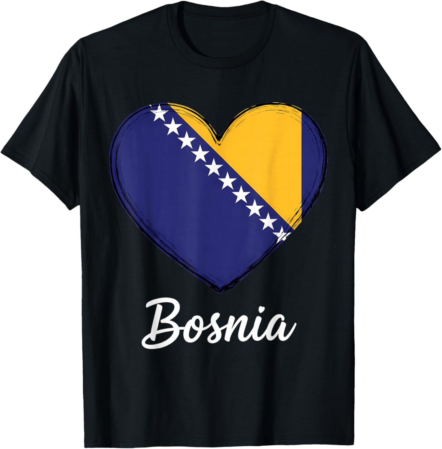 Bosnien und Herzegowina Flagge Bosnische Wurzeln T-Shirt - T-Shirt | Black