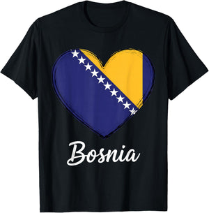 Bosnien und Herzegowina Flagge Bosnische Wurzeln T-Shirt - T-Shirt | Black