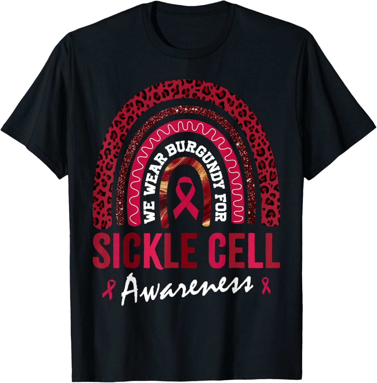 in September We Wear Burgundy for Sickle Cell Awareness T-Shirt - T-Shirt | Black