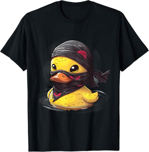 Rubber Duck Ninja Samurai Rubber Duckie Rubber Duckling T-Shirt - T-Shirt | Black