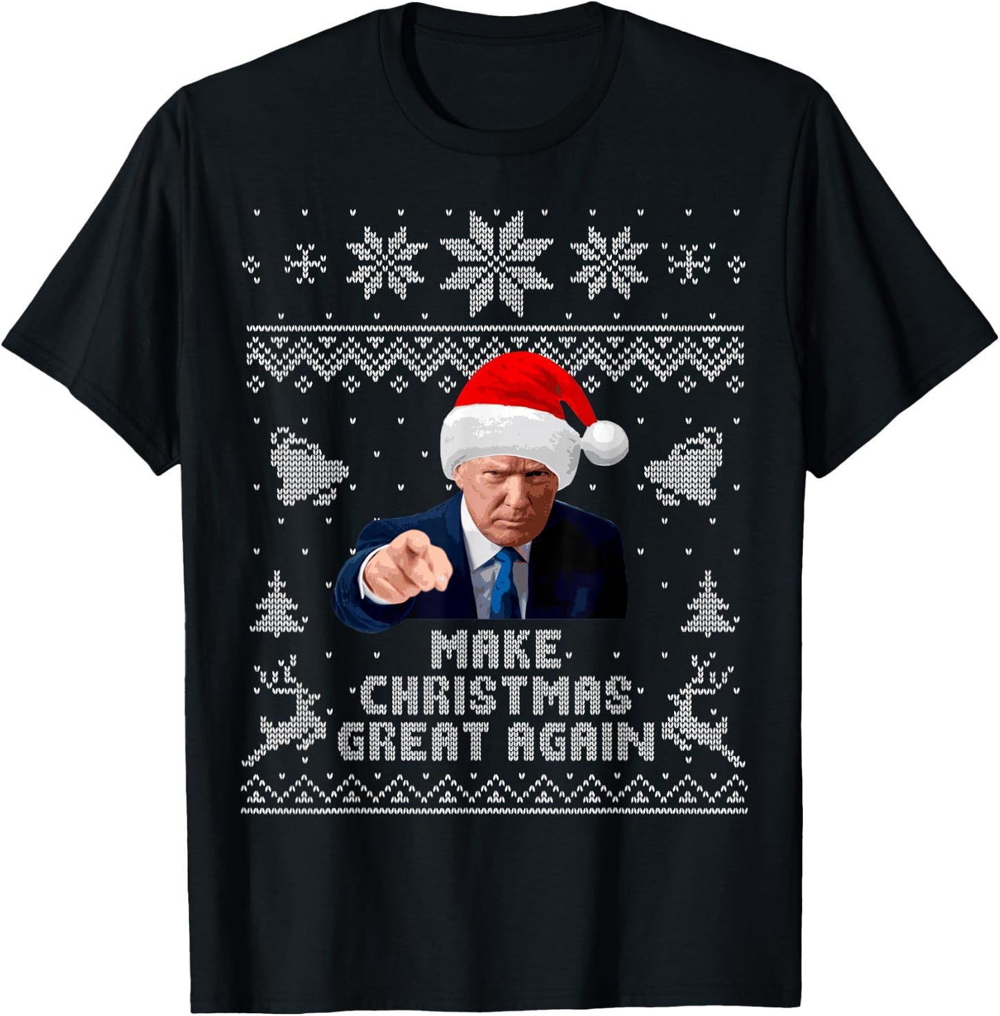 Make Christmas Great Again Donald Trump Holiday T-Shirt - T-Shirt | Black