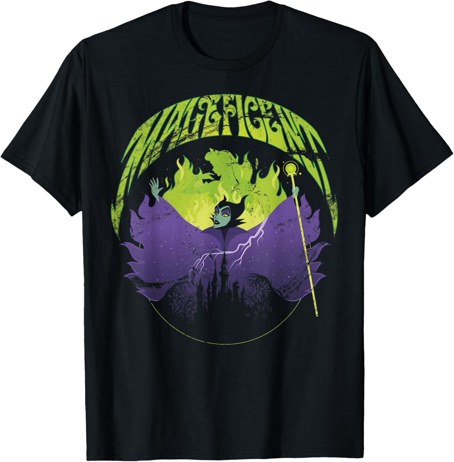 Disney Sleeping Beauty Maleficent Collage Portrait T-Shirt - T-Shirt | Black