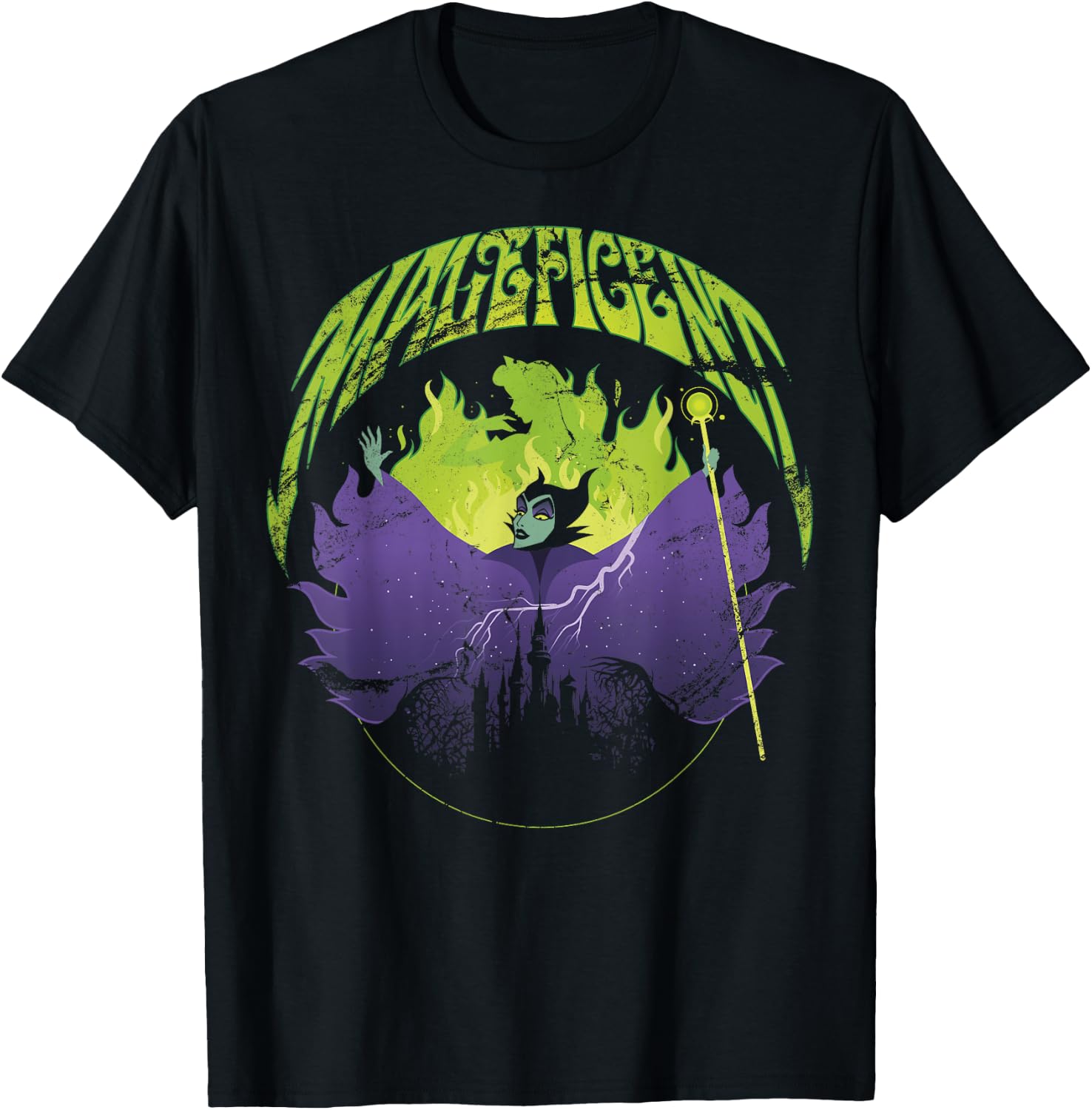 Disney Sleeping Beauty Maleficent Collage Portrait T-Shirt - T-Shirt | Black