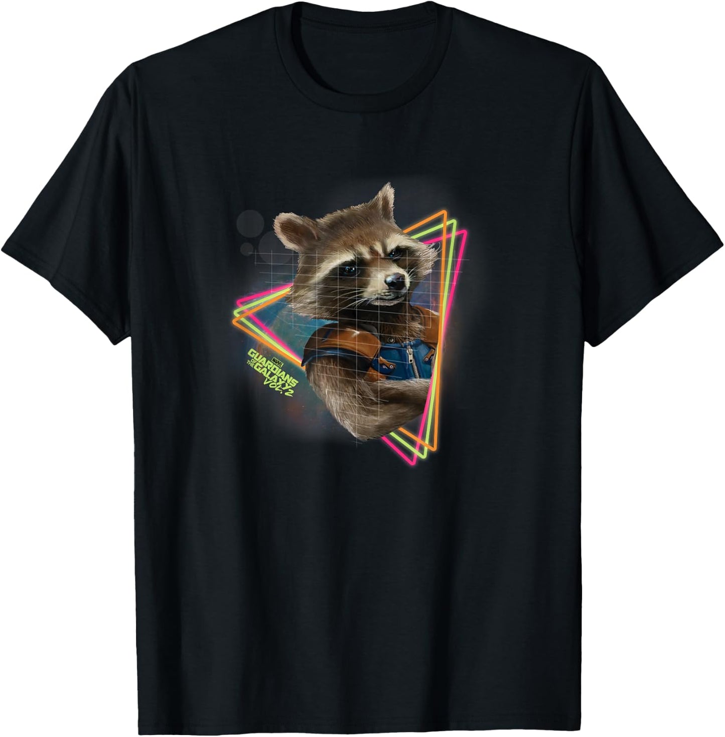 Guardians Of The Galaxy Vol.2 Neon Rocket , black T-Shirt - T-Shirt | Black