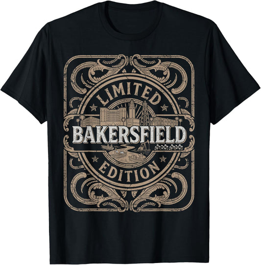 Bakersfield Vintage Bakersfield California T-Shirt - T-Shirt | Black