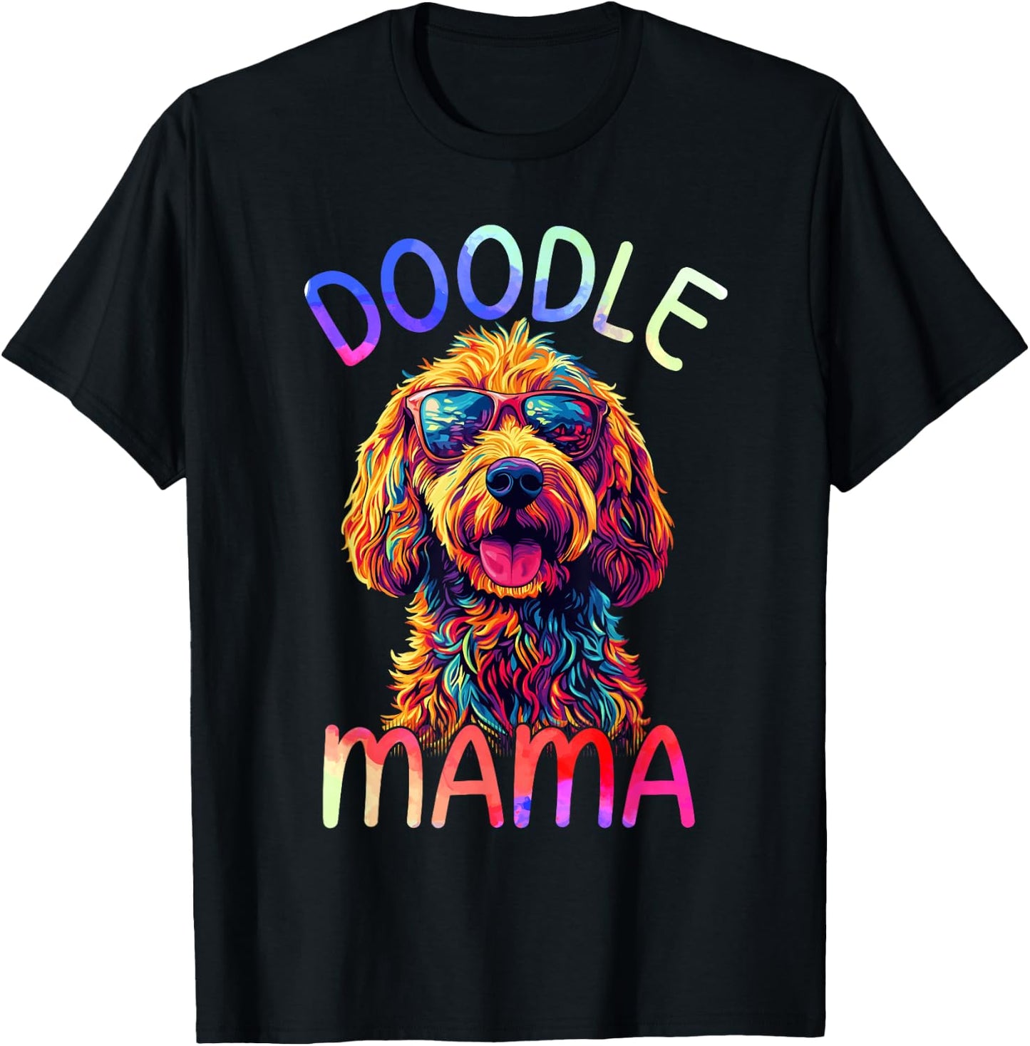 Goldendoodle Mom Mama Colorful Pop Art Goldendoodle T-Shirt - T-Shirt | Black