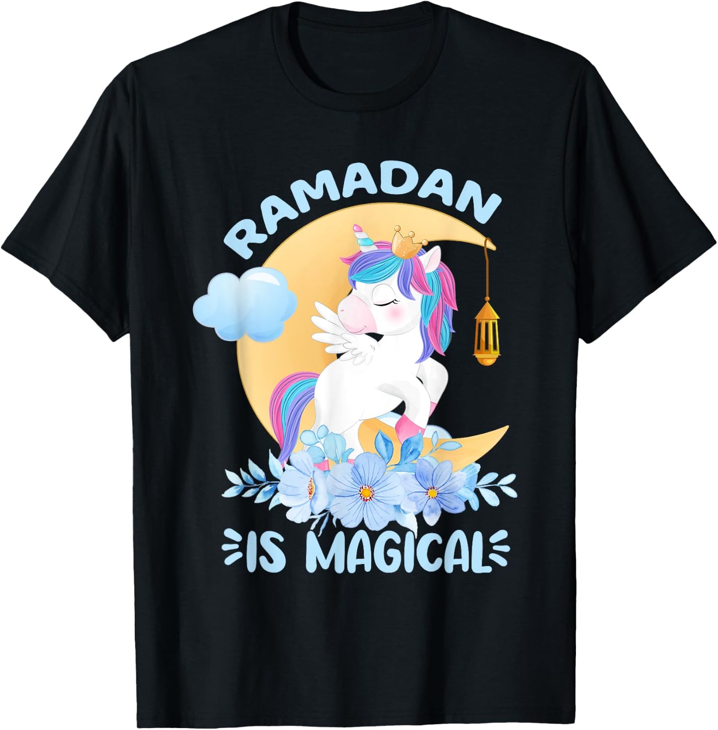 Ramadan Is Magical Unicorn Ramadan Mubarak For Girls T-Shirt - T-Shirt | Black