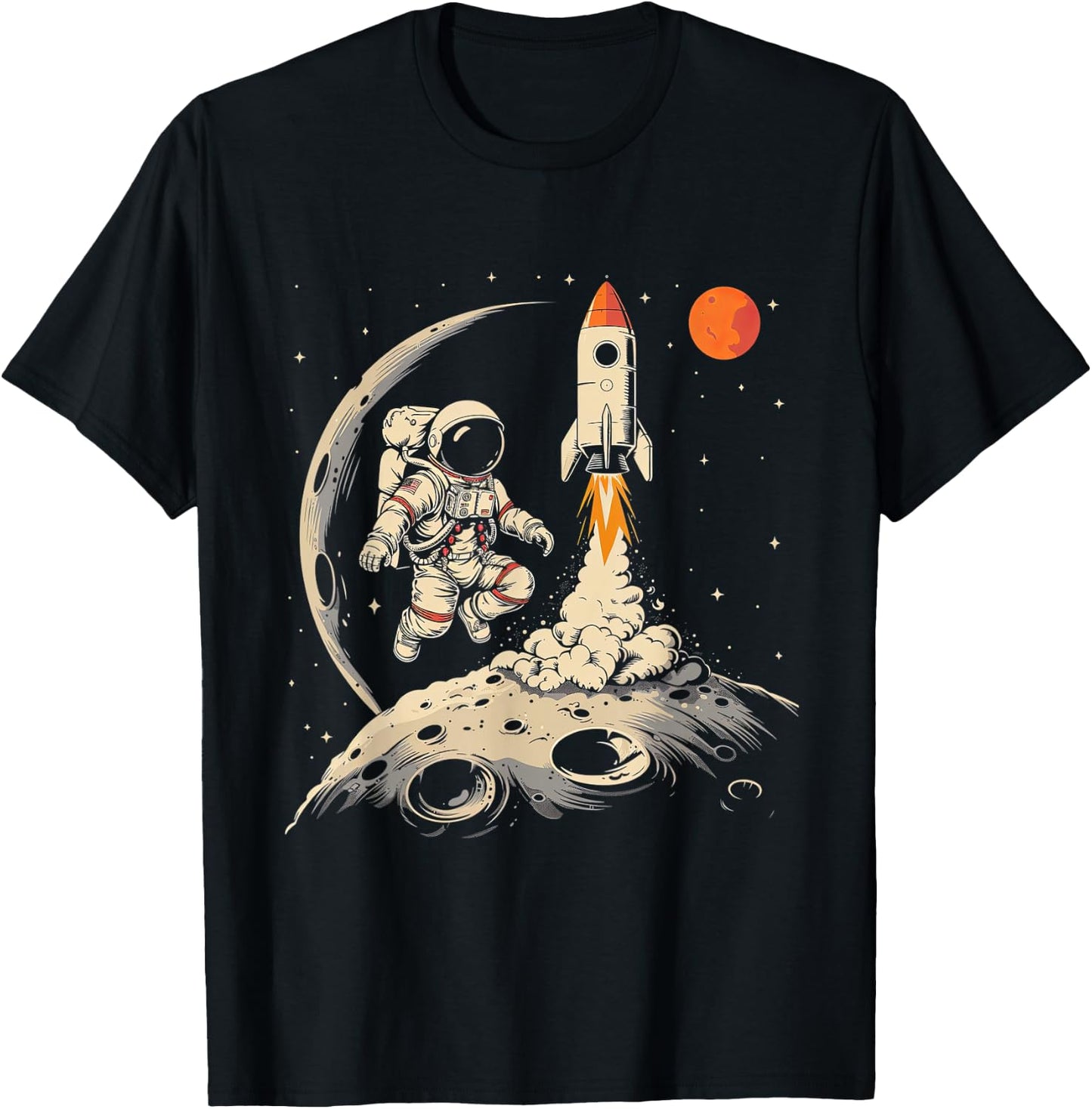 Weltraum Rakete und Astronaut Raumschiff Kinder T-Shirt - T-Shirt | Black