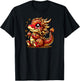 Cute Kawaii Red Gold Dragon Chinese Lunar New Year Lucky T-Shirt - T-Shirt | Black