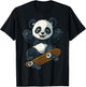 Cute Skateboarding Panda Fun Animal Girl Boy Kids T-Shirt - T-Shirt | Black