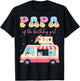 Papa of The Birthday Girl Ice Cream Drip Matching T-Shirt - T-Shirt | Black