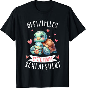 Official Best Mum Sleep Shirt Mother's Day Turtle T-Shirt - T-Shirt | Black