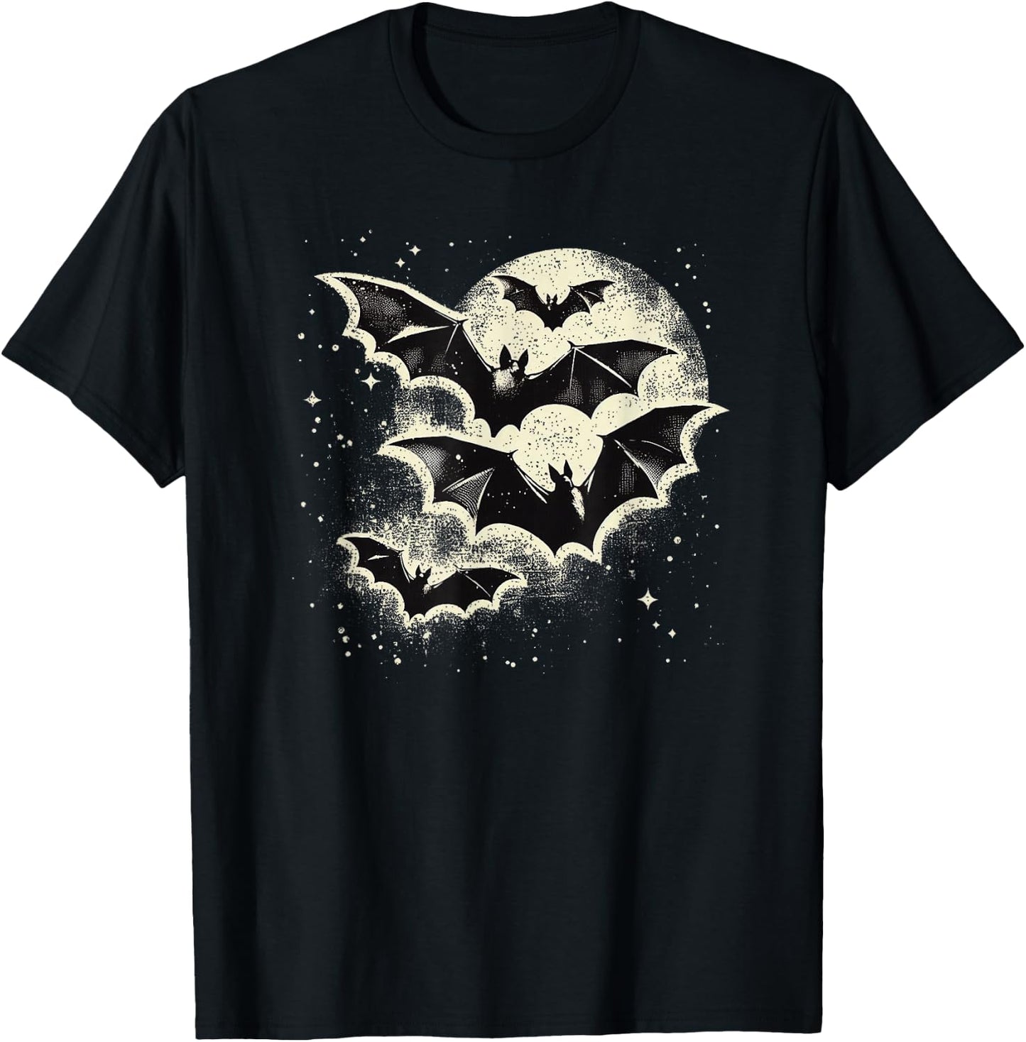 Vintage Bat Halloween Gothic Bat T-Shirt - T-Shirt | Black