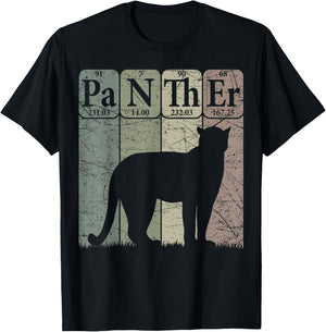 Panther Periodic Table Elements Retro Panther Nerdy T-Shirt - T-Shirt | Black