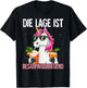 with German Text "Die Lage Ist Besäufniserregend, black T-Shirt - T-Shirt | Black