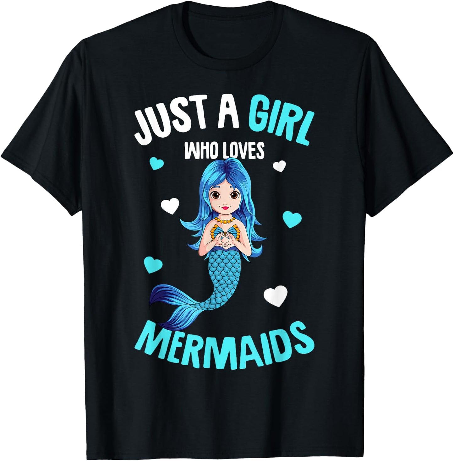 Just a Girl who loves Mermaids Kids Mermaid T-Shirt - T-Shirt | Black