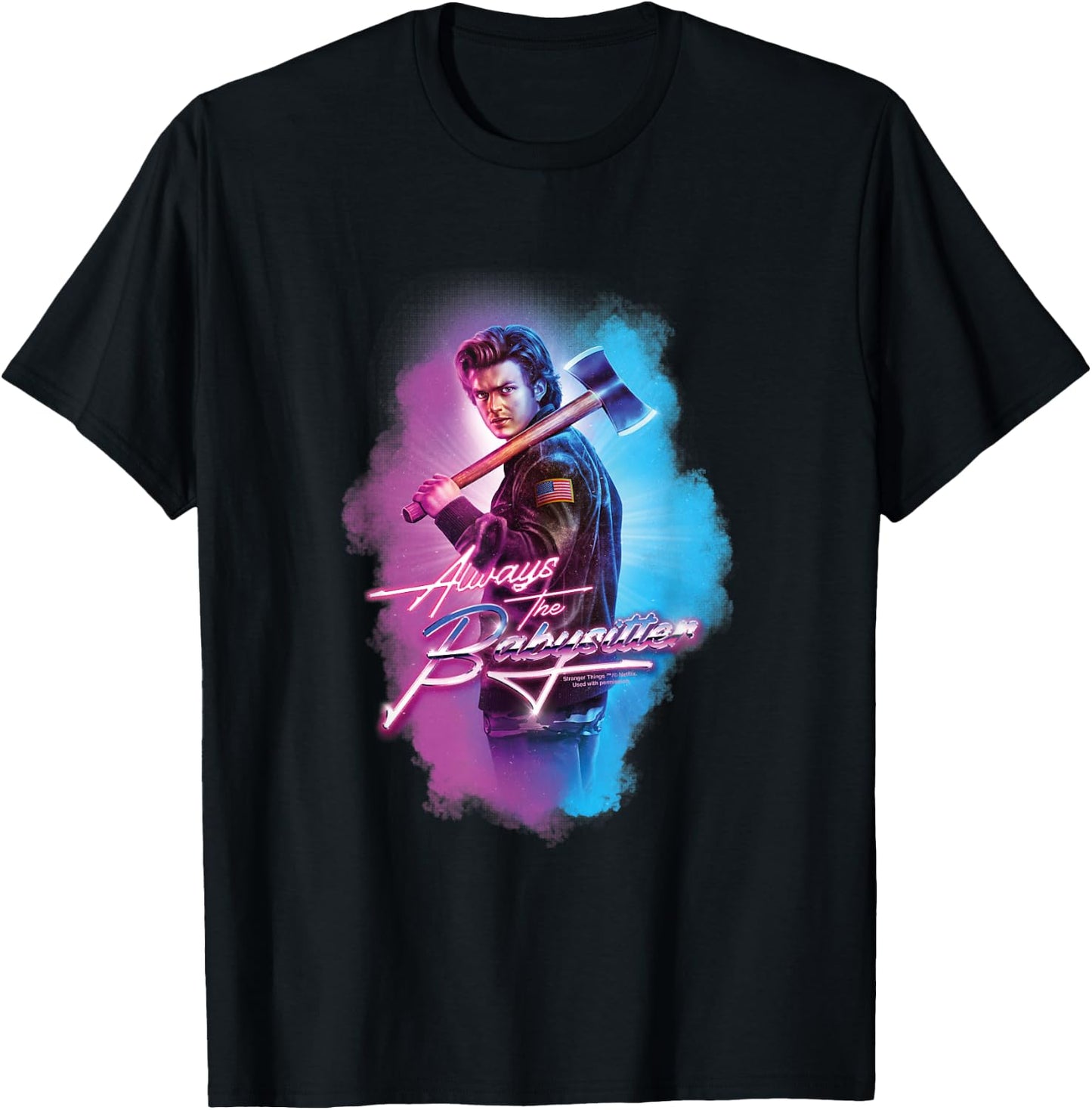 Stranger Things Steve Harrington Always The Babysitter , black T-Shirt - T-Shirt | Black
