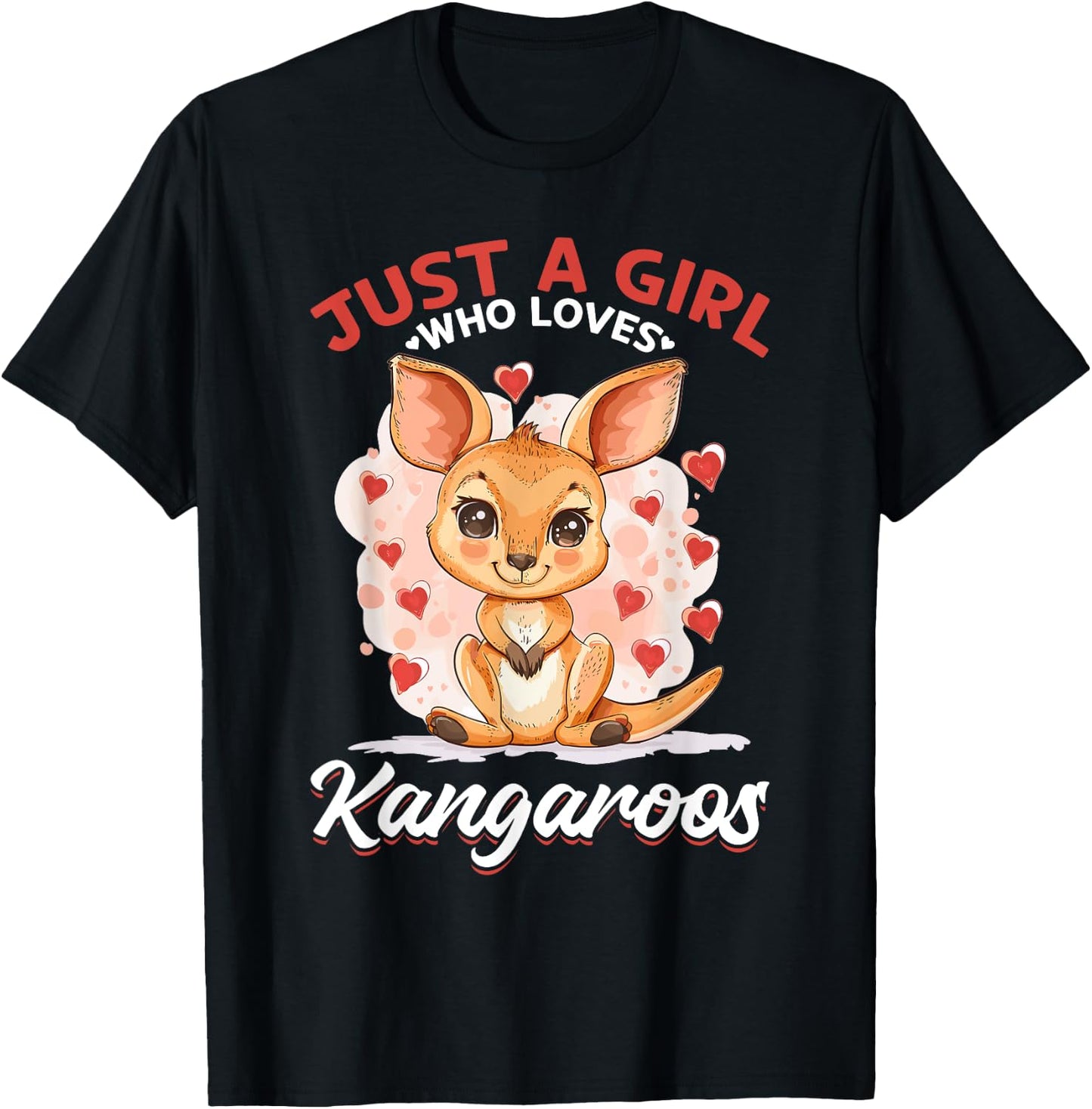 Funny Kangaroo Australia Animal Just A Girl Who Loves T-Shirt - T-Shirt | Black