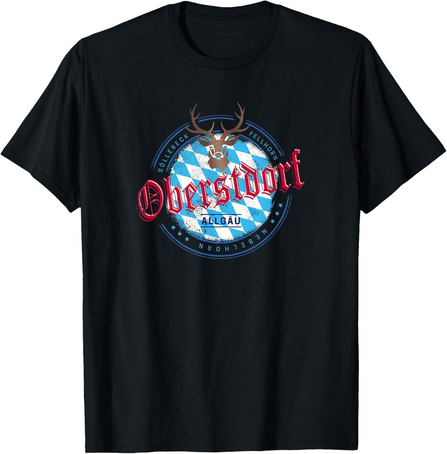 Oberstdorf Bayern Deutschland Retro Allgäu Vintage Souvenir T-Shirt - T-Shirt | Black