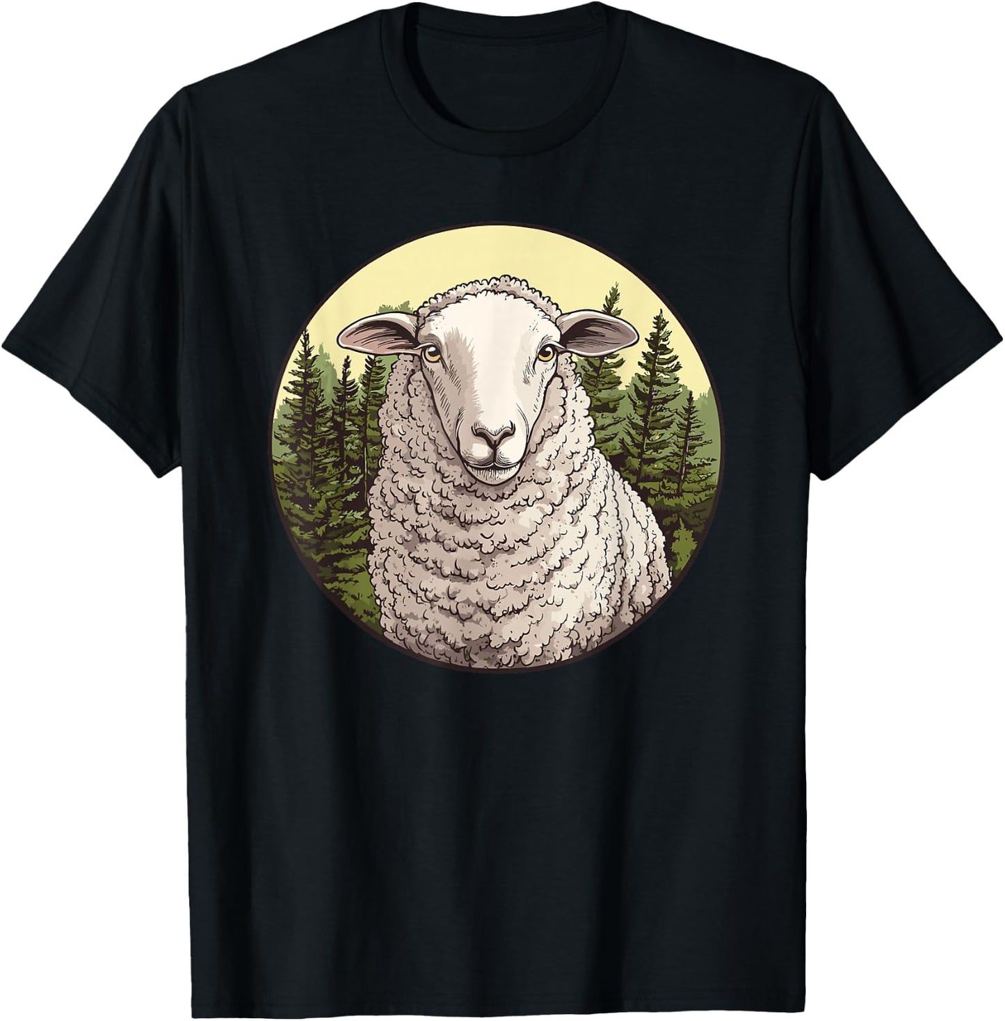 Sheep In The Forest T-Shirt - T-Shirt | Black