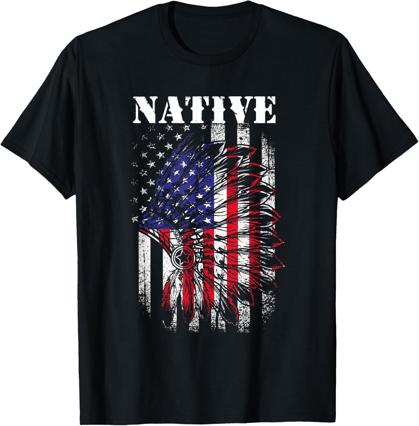 Native American Flag Indigenous Native American Tribe Women Kids Men T-Shirt - T-Shirt | Black
