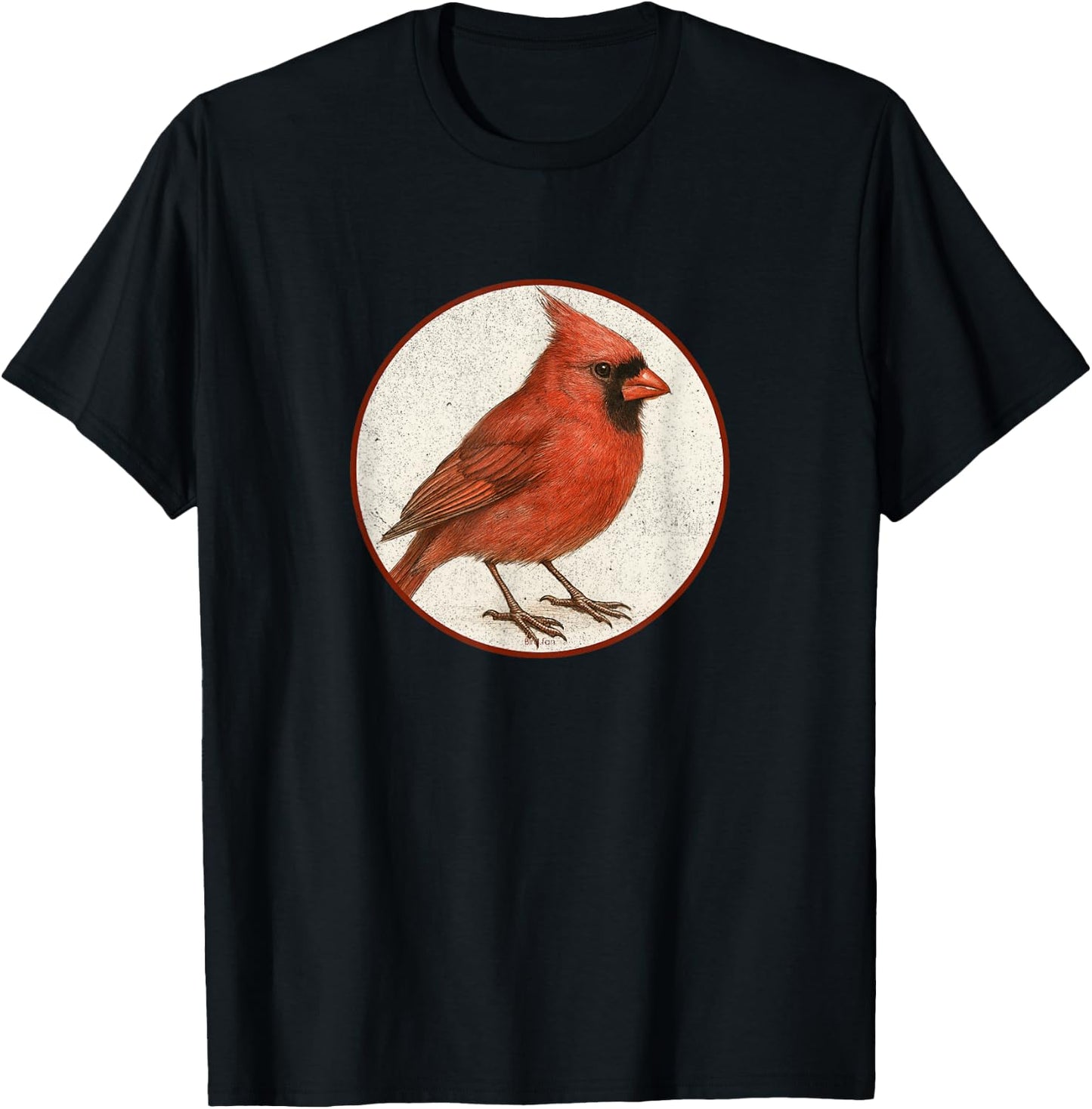 Colorful Retro Northern Cardinal Bird Design T-Shirt - T-Shirt | Black