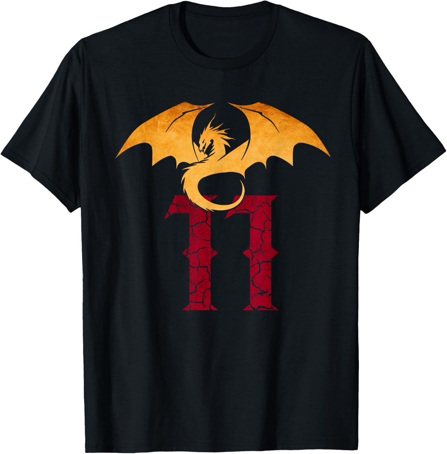 11 Year Old Birthday Dragon Fantasy 11th Bday Boy T-Shirt - T-Shirt | Black