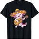 Mariachi Axolotl Fiesta Cinco De Mayo Party Sombrero Guitar T-Shirt - T-Shirt | Black