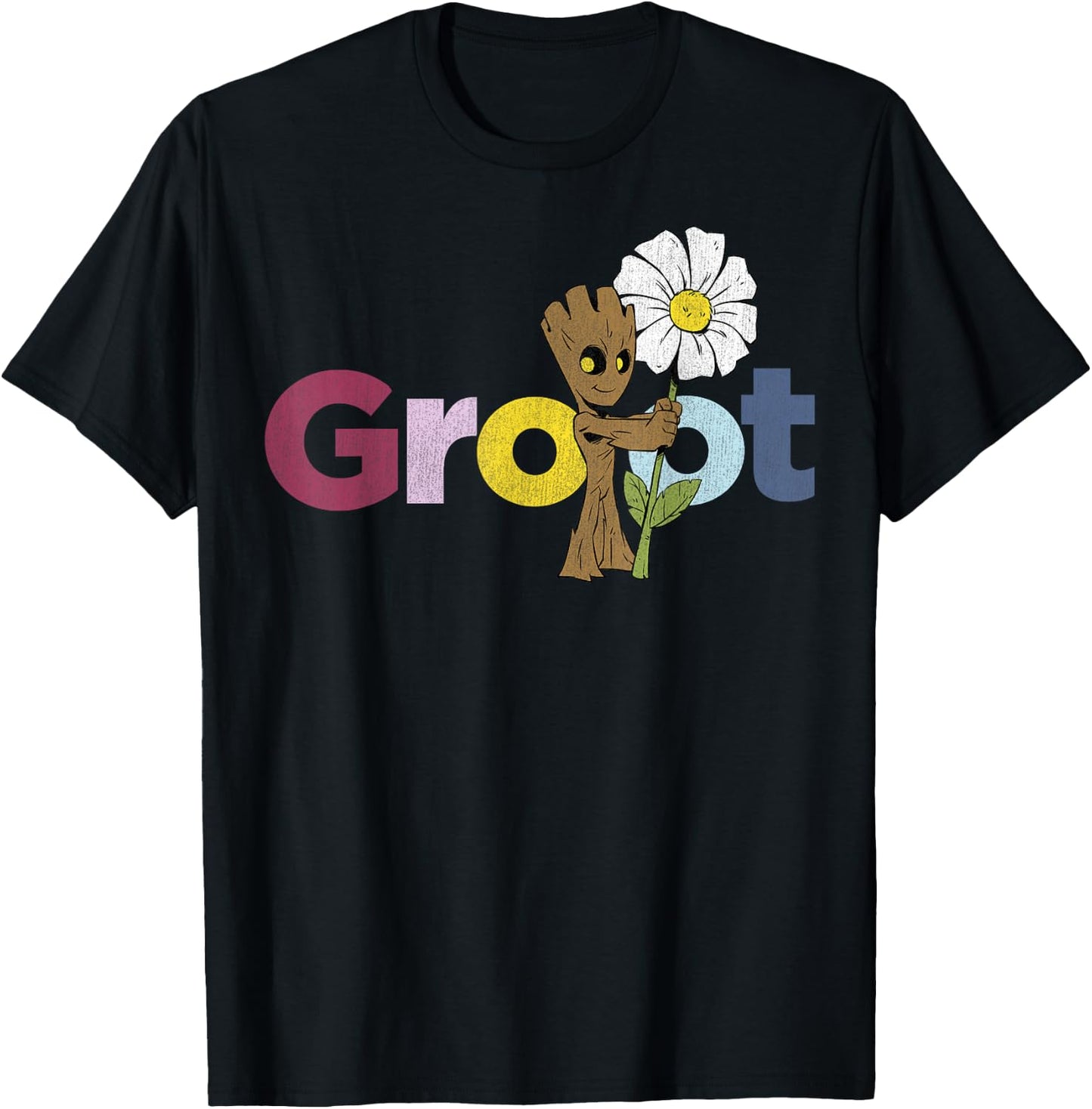 Marvel Guardians of The Galaxy Groot Flower Small T-Shirt - T-Shirt | Black
