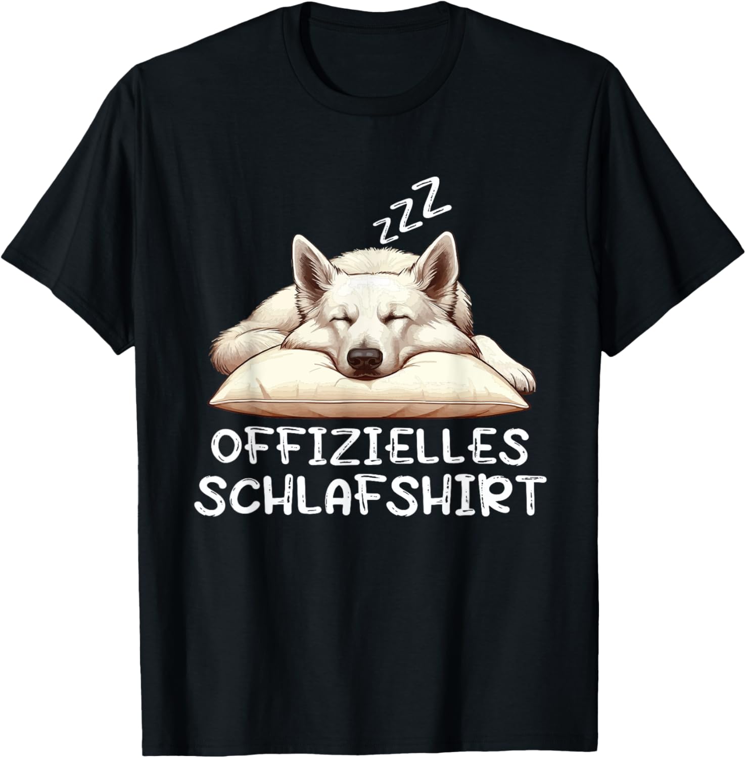 Official Sleep Shirt White Shepherd Shepherd Dog , black T-Shirt - T-Shirt | Black