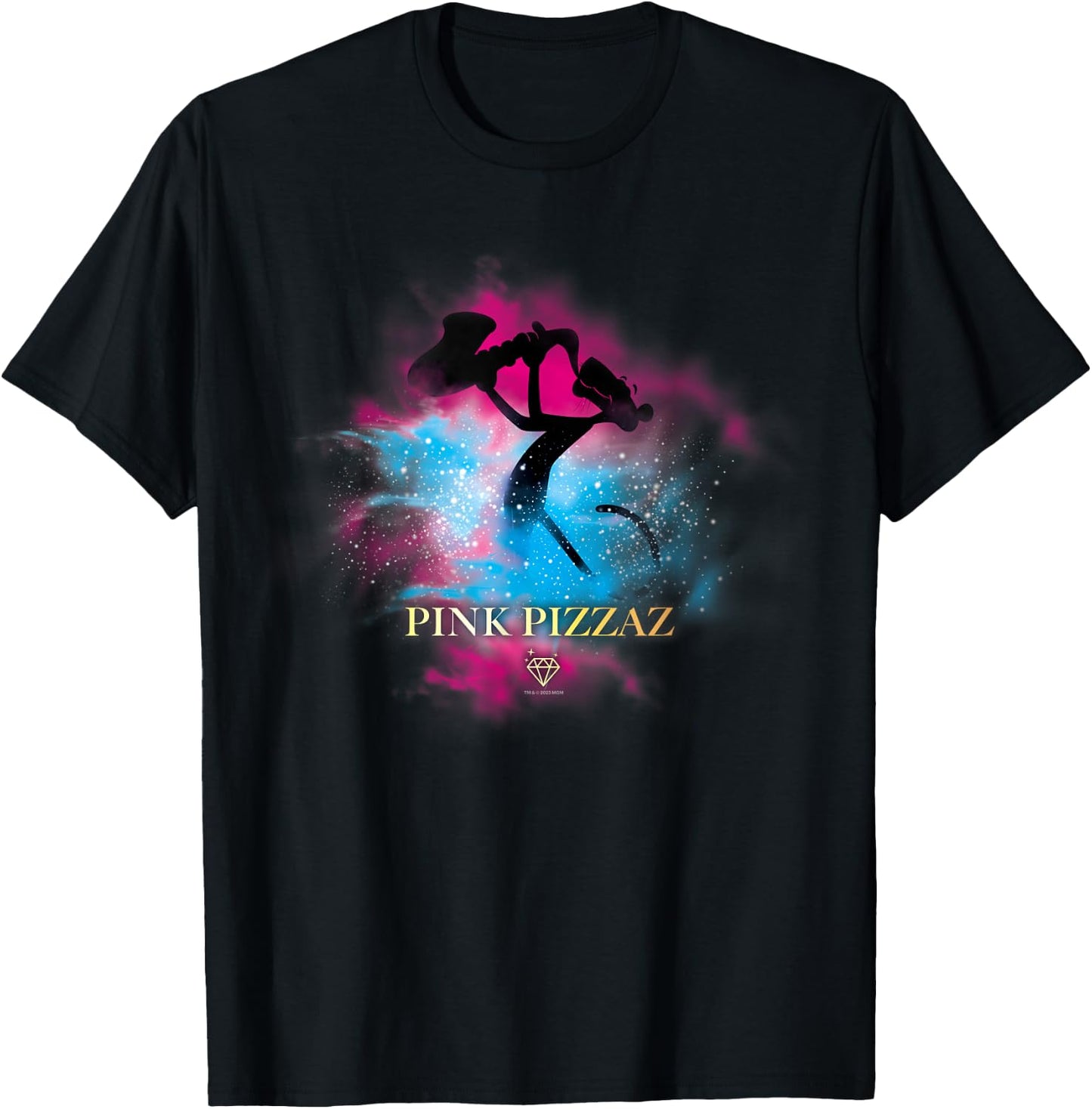 Pink Panther Pink Pizzaz Saxophone Silhouette T-Shirt - T-Shirt | Black