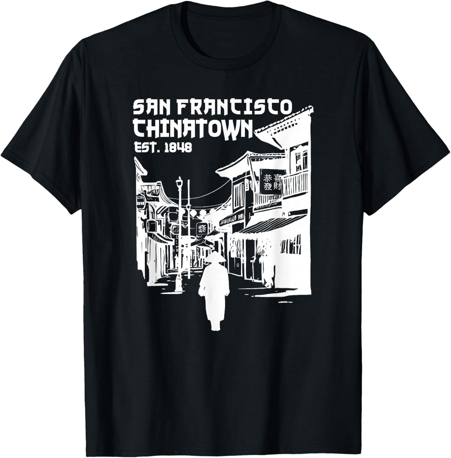 San Francisco Chinatown Chinese American Bay Area Dragon SF T-Shirt - T-Shirt | Black