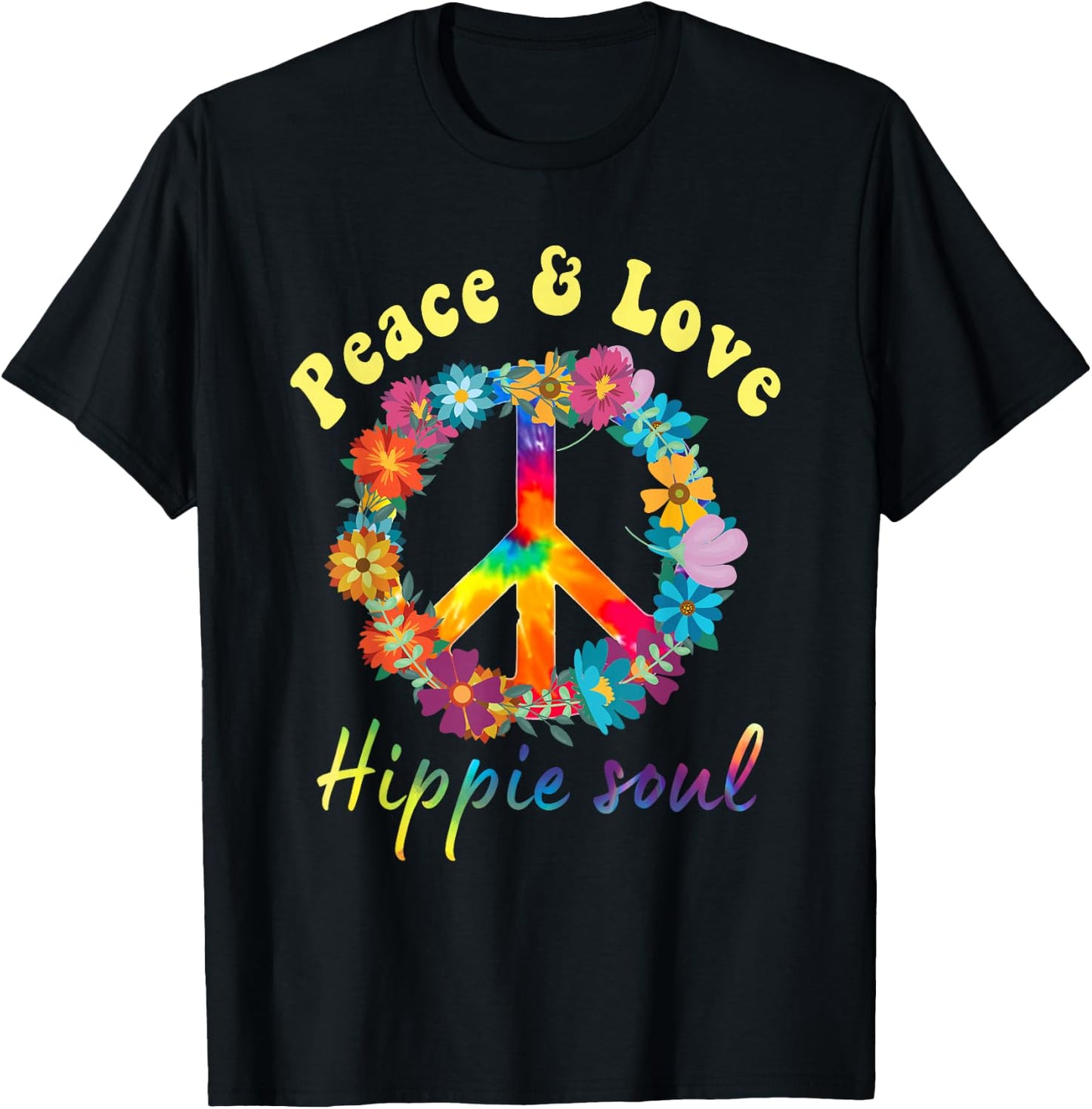Hippie Acidhead Woodstock Peace Hippy , black T-Shirt - T-Shirt | Black