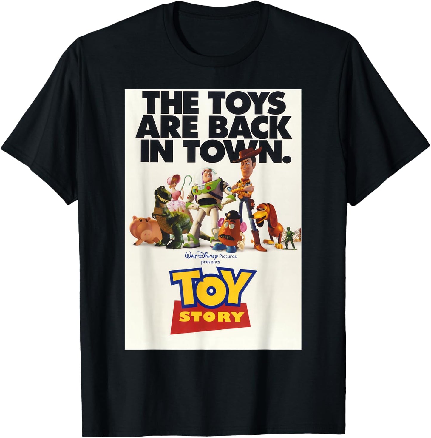Disney Pixar Toy Story Toys Are Back In Town Poster T-Shirt - T-Shirt | Black