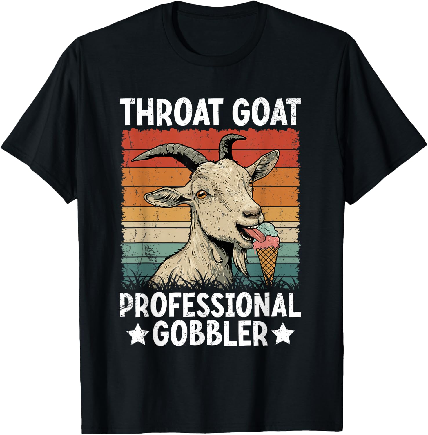 Throat Goat Retro Inappropriate Adult Humor Funny Gag Memes T-Shirt - T-Shirt | Black