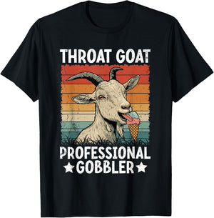 Throat Goat Retro Inappropriate Adult Humor Funny Gag Memes T-Shirt - T-Shirt | Black