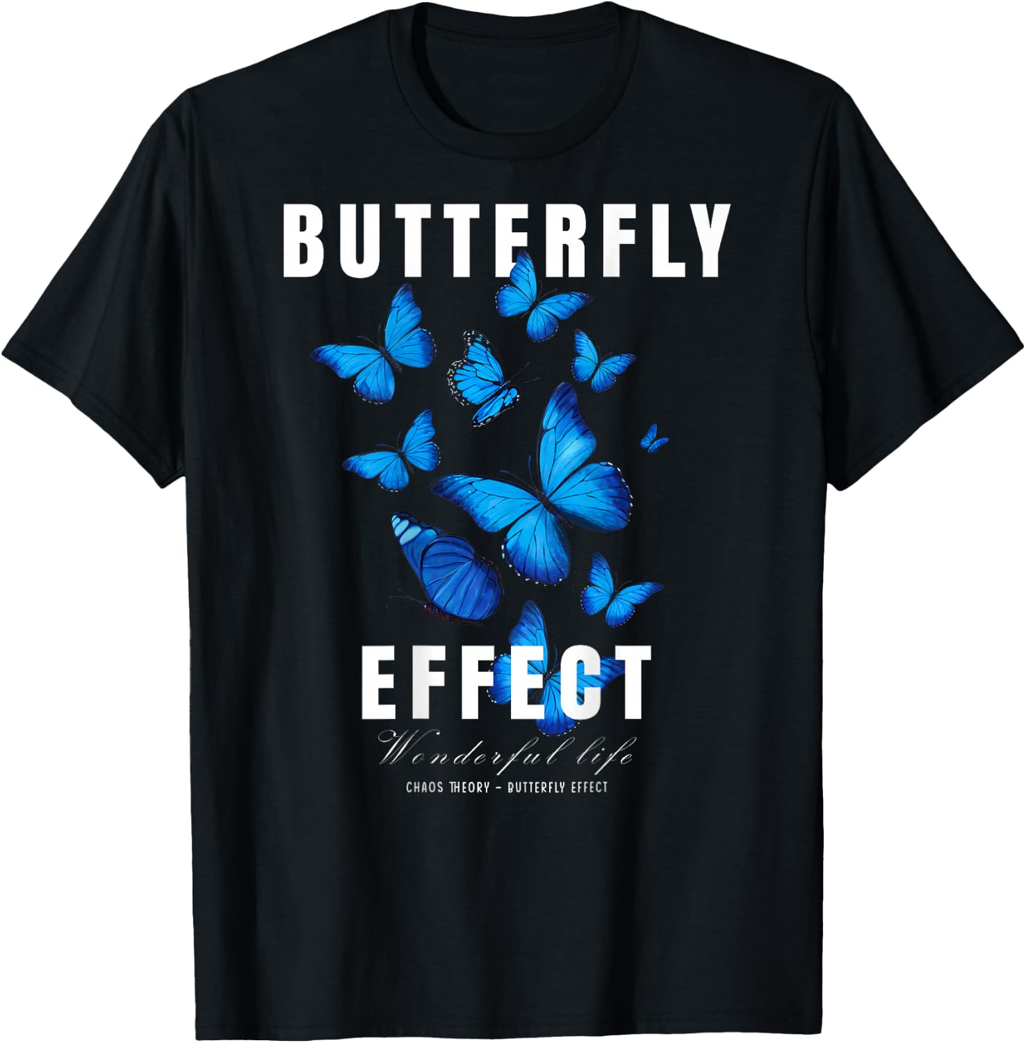 Butterfly Effect BACKPRINT Techno Festival Tekk T-Shirt - T-Shirt | Black