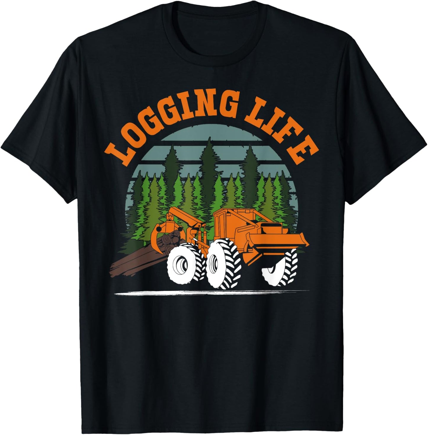 Logging Life Log Truck Gift Shirt Funny Log Truck Driver T-Shirt - T-Shirt | Black