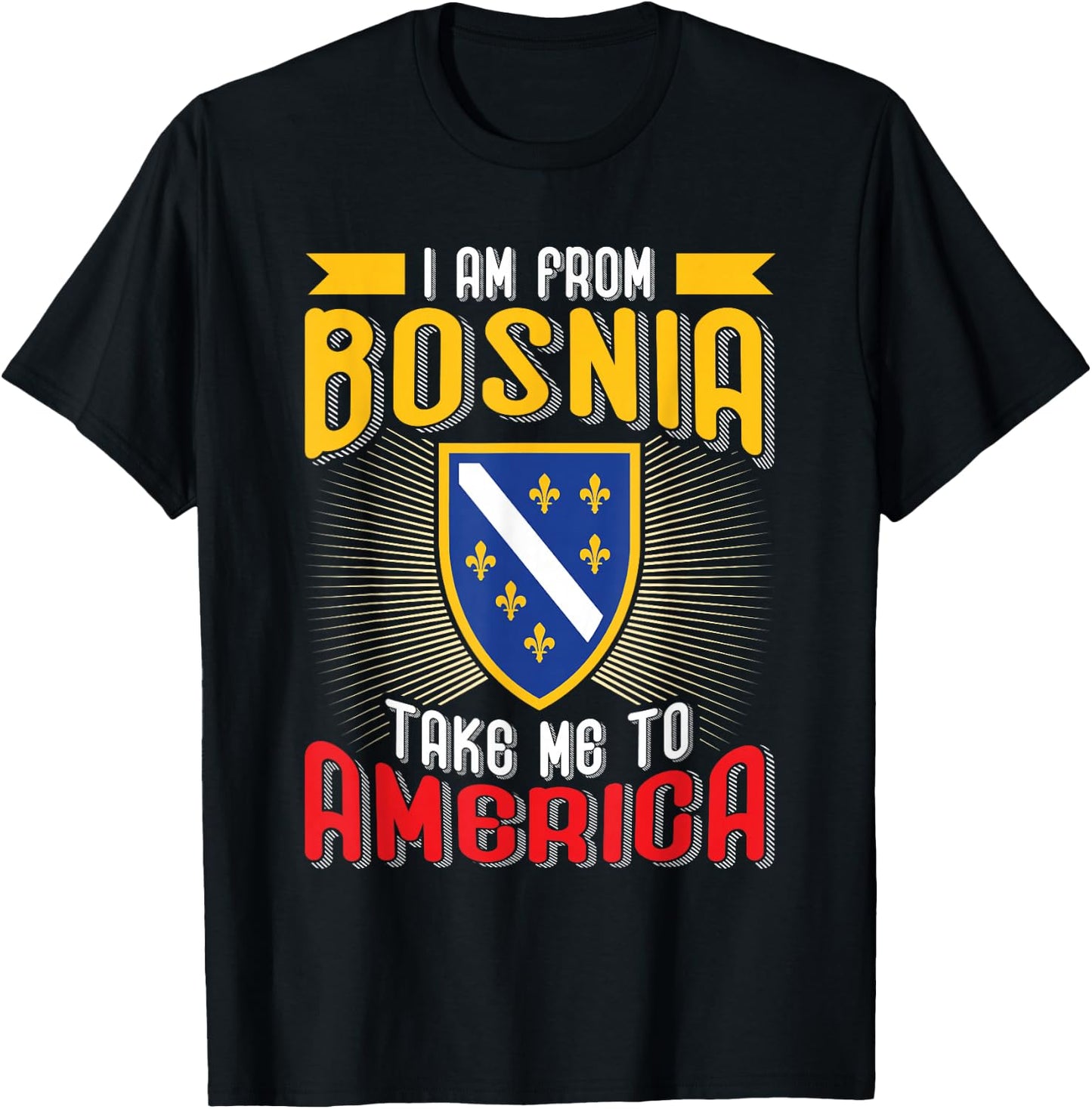 I am from Bosnia take me to America - Bosnien Herzegowina T-Shirt - T-Shirt | Black