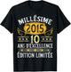 Vintage 2015 10 Years Birthday Boy Girl Vintage 2015 , Black, S T-Shirt - T-Shirt | Black