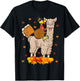 Turkey Riding Llama Cute Thanksgiving Turkey Llama Lover T-Shirt - T-Shirt | Black