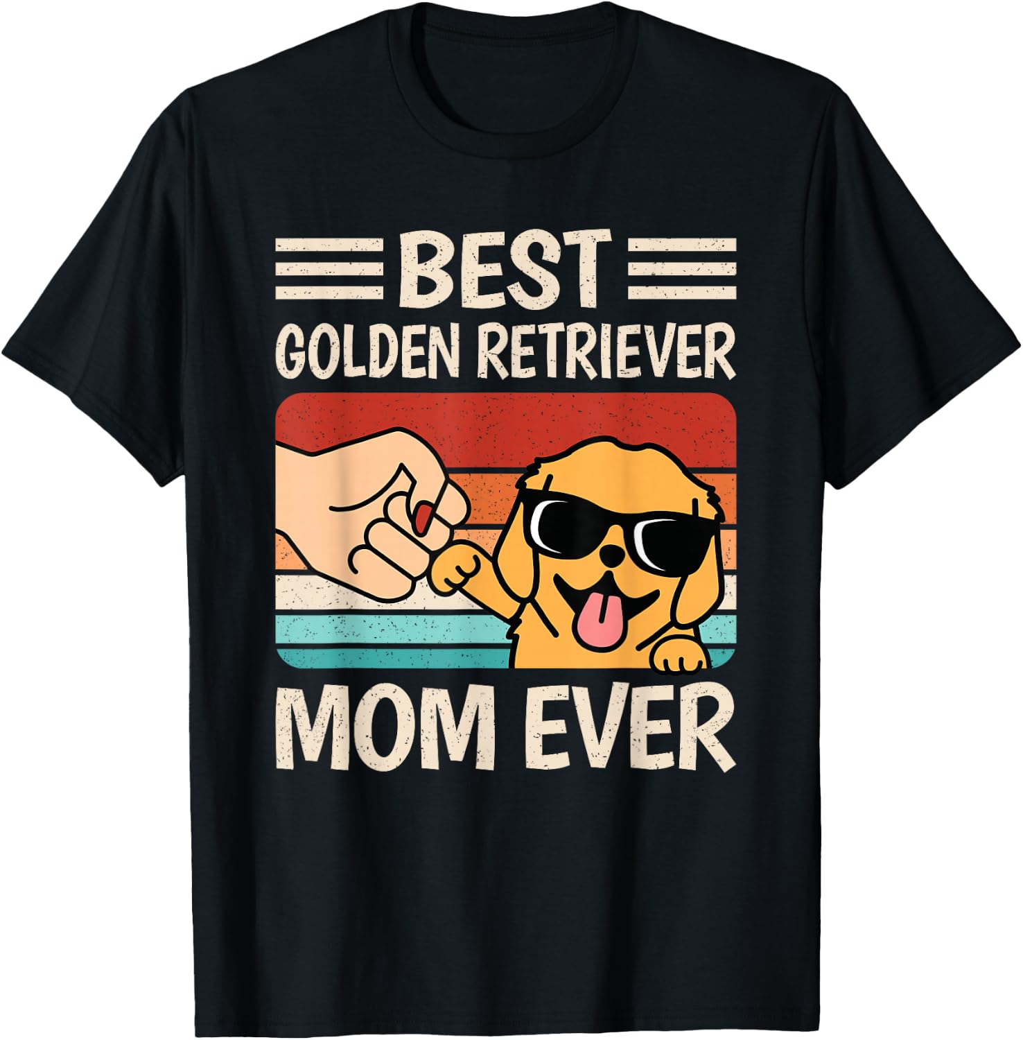 Best Golden Retriever Mom Ever Funny Dog Lover Retro Women T-Shirt - T-Shirt | Black