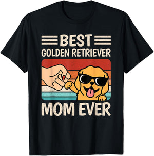 Best Golden Retriever Mom Ever Funny Dog Lover Retro Women T-Shirt - T-Shirt | Black