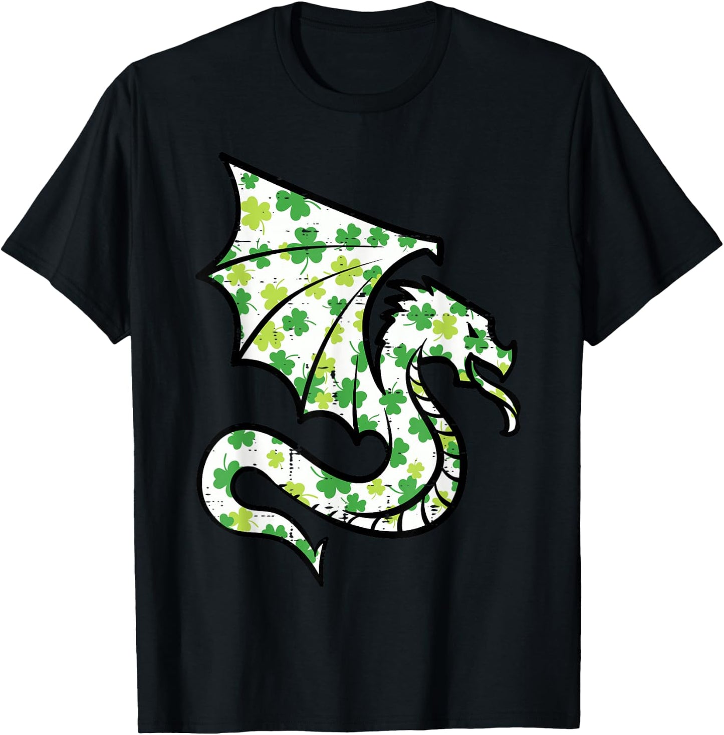 St Patricks Day Dragon Shamrocks Saint Pattys Women Kids Men T-Shirt - T-Shirt | Black