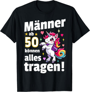 50th Birthday Man Funny Men from 50 Sayings 50s Decorative , black T-Shirt - T-Shirt | Black