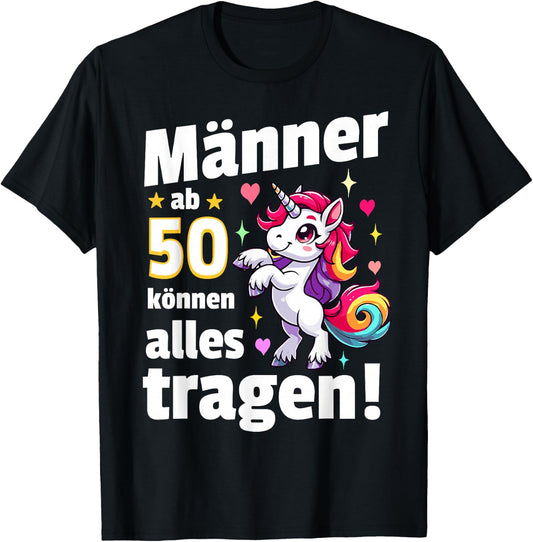 50th Birthday Man Funny Men from 50 Sayings 50s Decorative , black T-Shirt - T-Shirt | Black