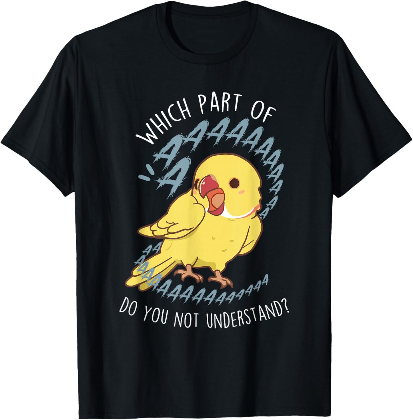 Lutino Indian Ringneck Parrot Aaa Funny Cute Yellow Bird Mom T-Shirt - T-Shirt | Black
