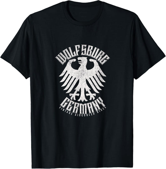Wolfsburg Germany Deutschland Vintage Air-Cooled Rides T-Shirt - T-Shirt | Black